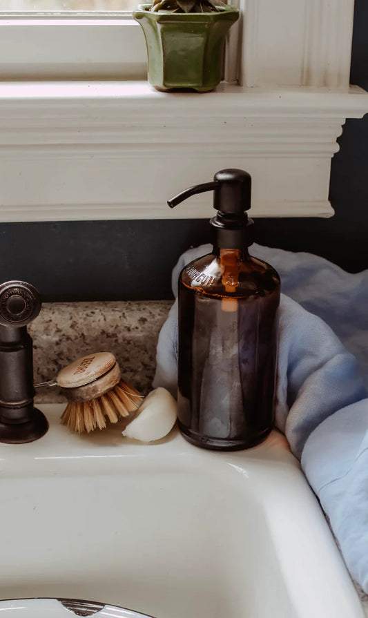 8oz Amber Glass Jar- Pump or Spray